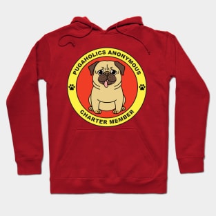 Pugaholics Anonymous Charter Member Pug Dog Lover (Red) Hoodie